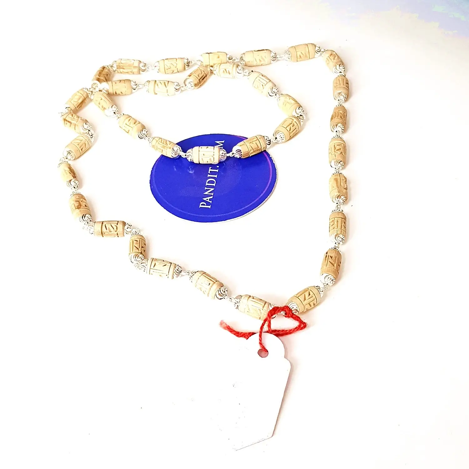 Radha Name Tulsi Mala with Silver Capping - Image 5