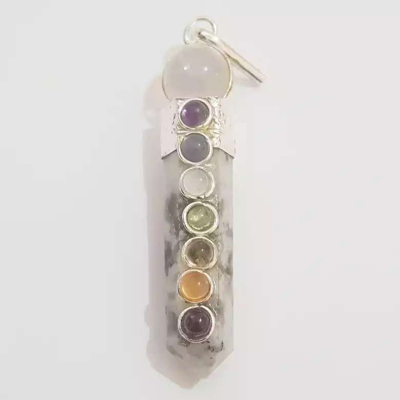 Rainbow Moonstone 7 Chakra Pendant - Image 3