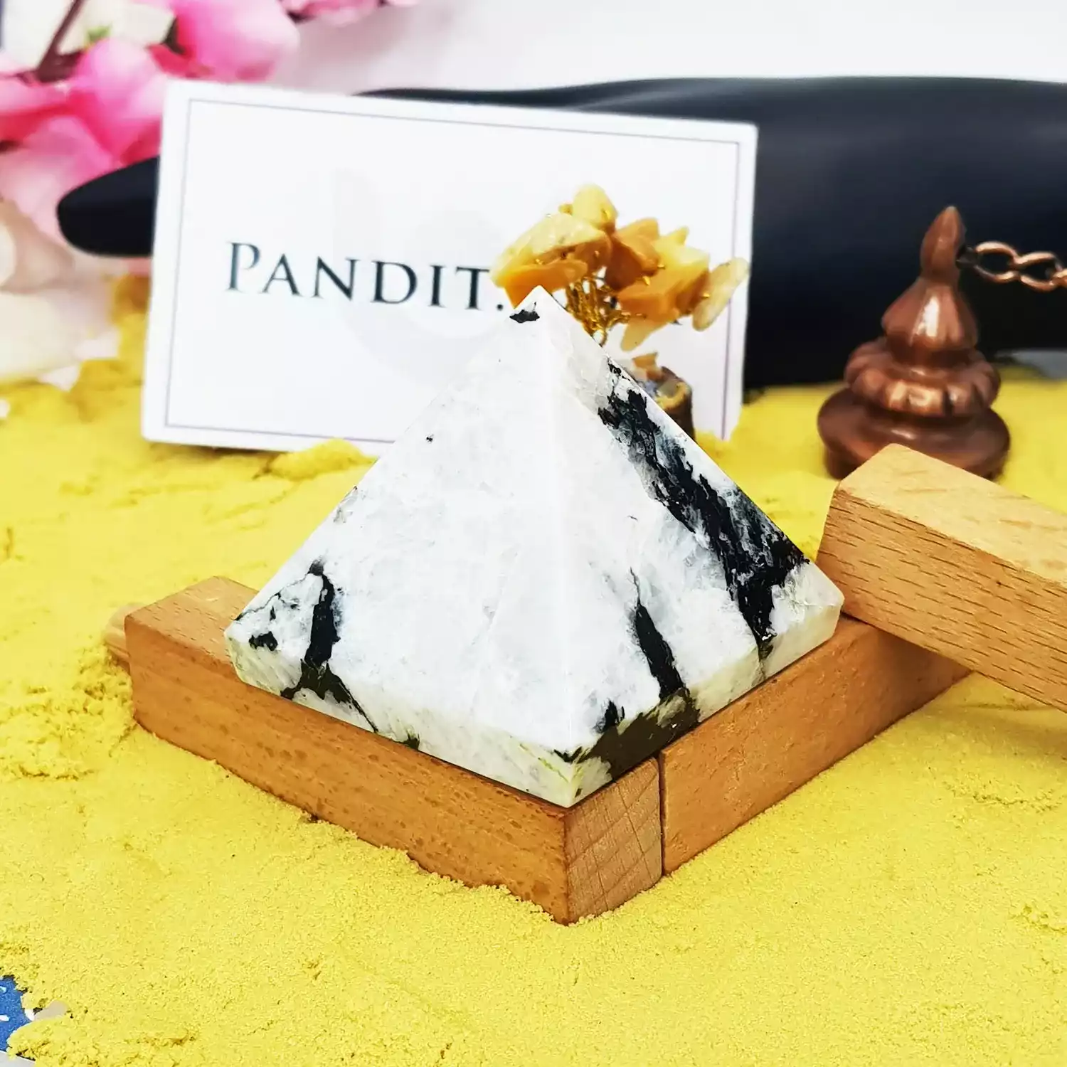 Rainbow Moonstone Crystal Pyramid - Image 2