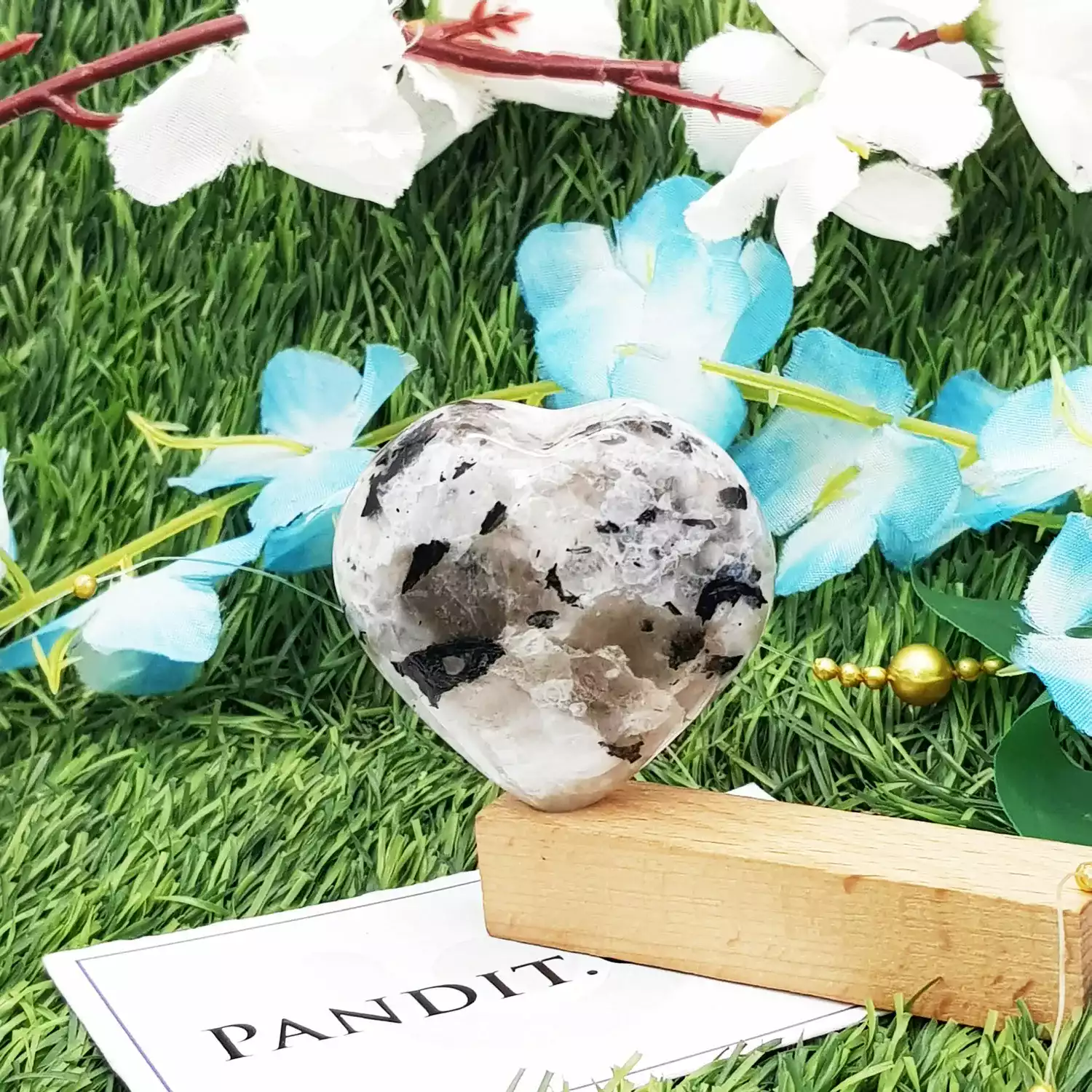 Rainbow Moonstone Healing Crystal Heart Stone - To Get Success - Image 2