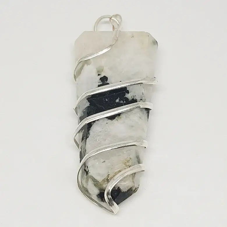 Rainbow Moonstone Spiral Pencil Pendant - Image 3