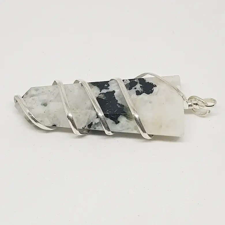 Rainbow Moonstone Spiral Pencil Pendant - Image 6