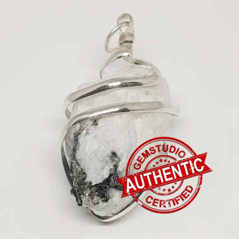 Rainbow Moonstone Spiral Pendant - Image 6