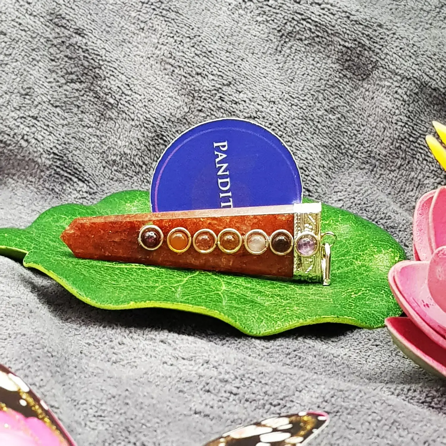 Red Aventurine 7 Chakra Pencil Pendant - Image 2
