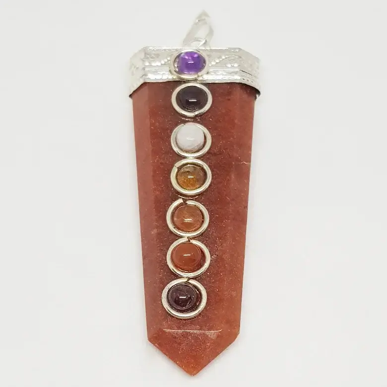 Red Aventurine 7 Chakra Pencil Pendant - Image 4