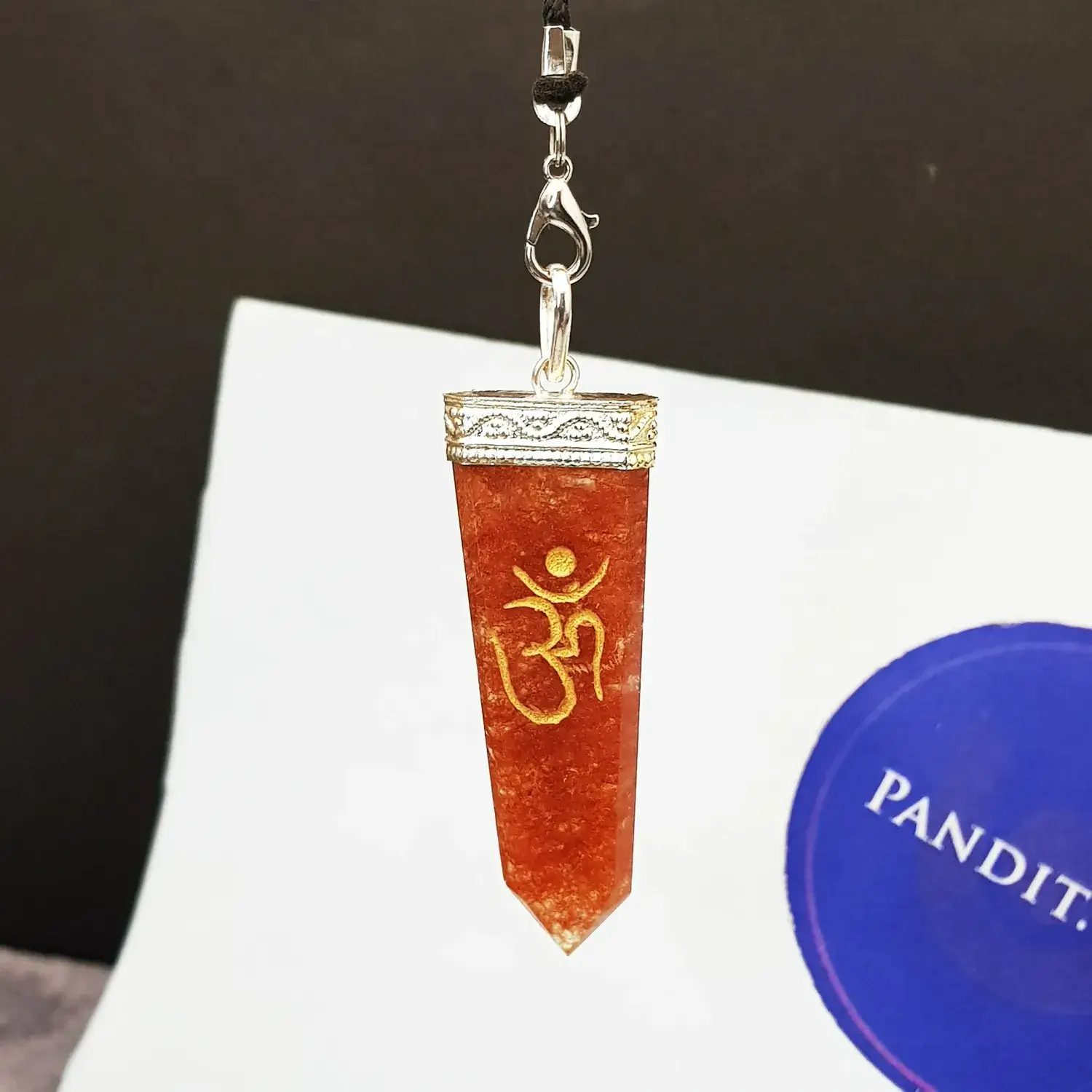 Red Aventurine Om Pencil Pendant - Image 3