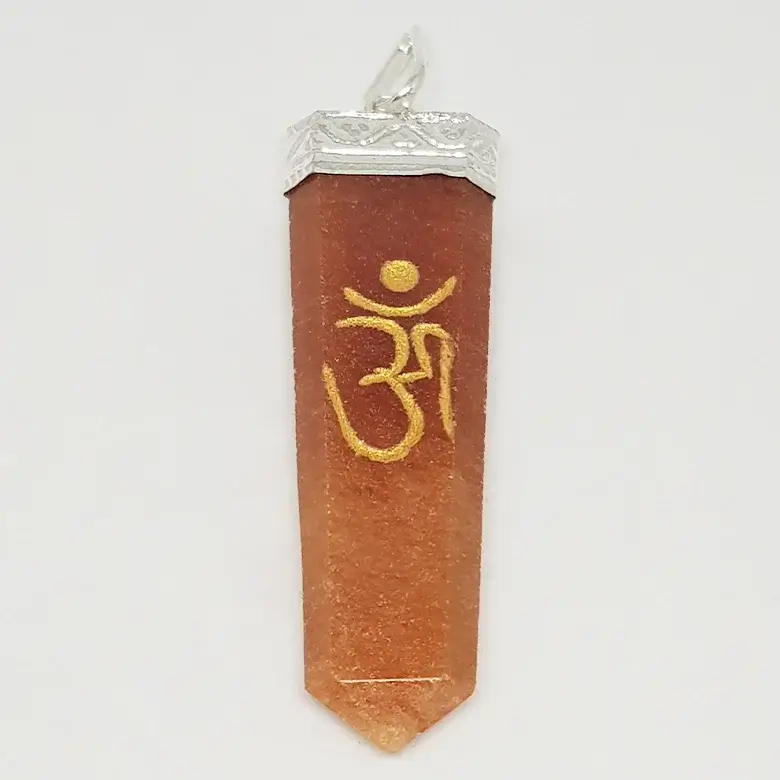 Red Aventurine Om Pencil Pendant - Image 4