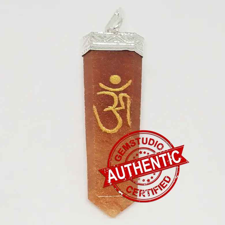 Red Aventurine Om Pencil Pendant - Image 5