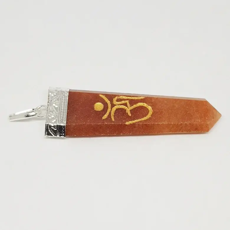 Red Aventurine Om Pencil Pendant - Image 6
