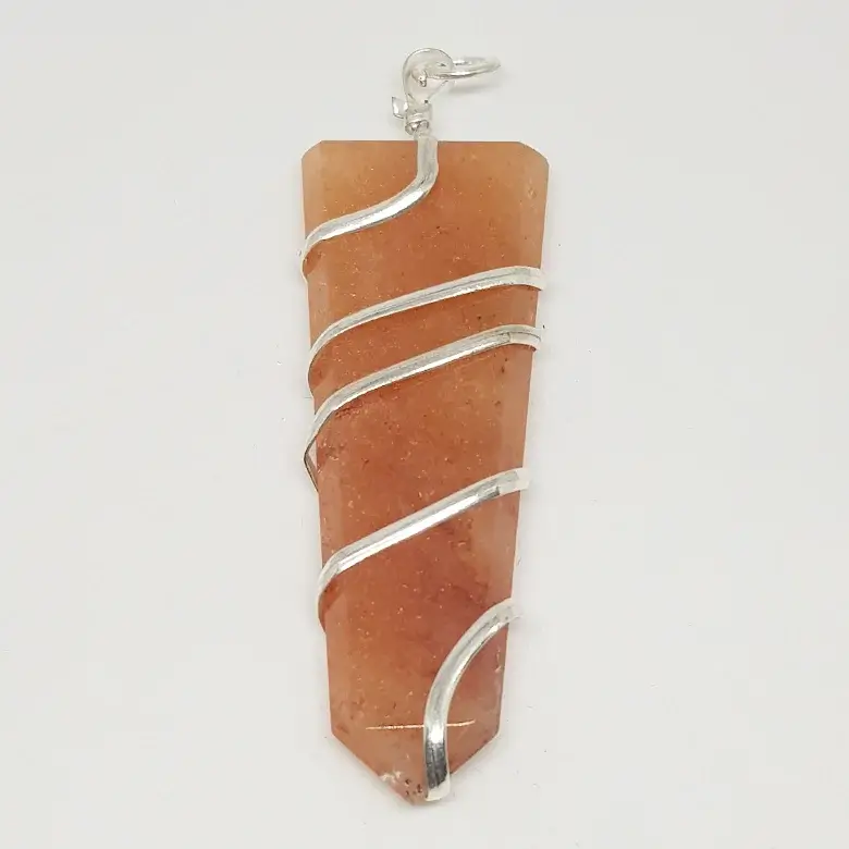 Red Aventurine Spiral Pencil Pendant - Image 3