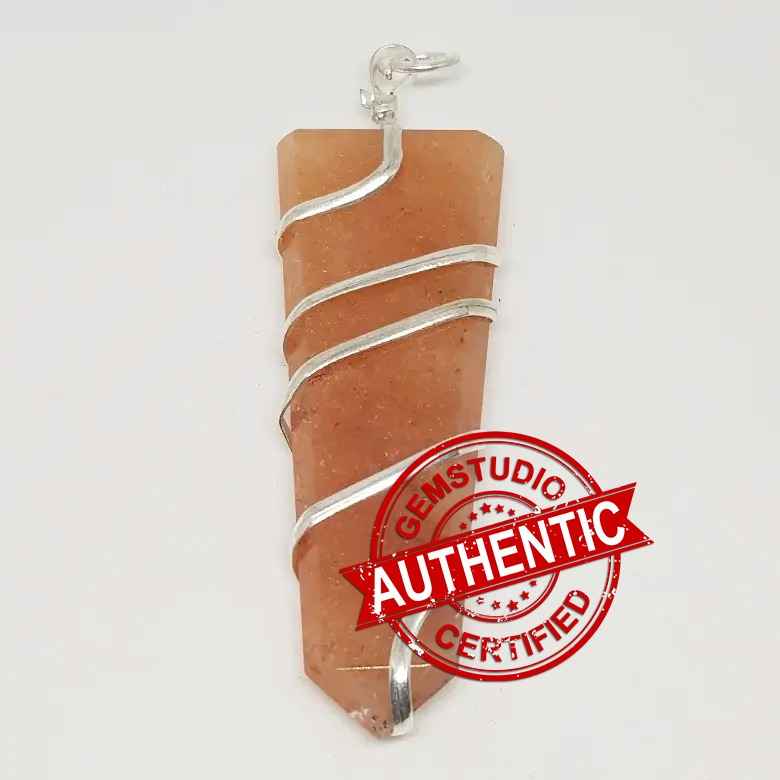 Red Aventurine Spiral Pencil Pendant - Image 4