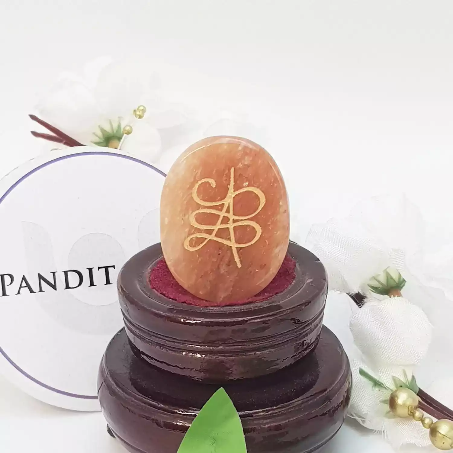 Red Aventurine Zibu Symbol Coin - Image 3
