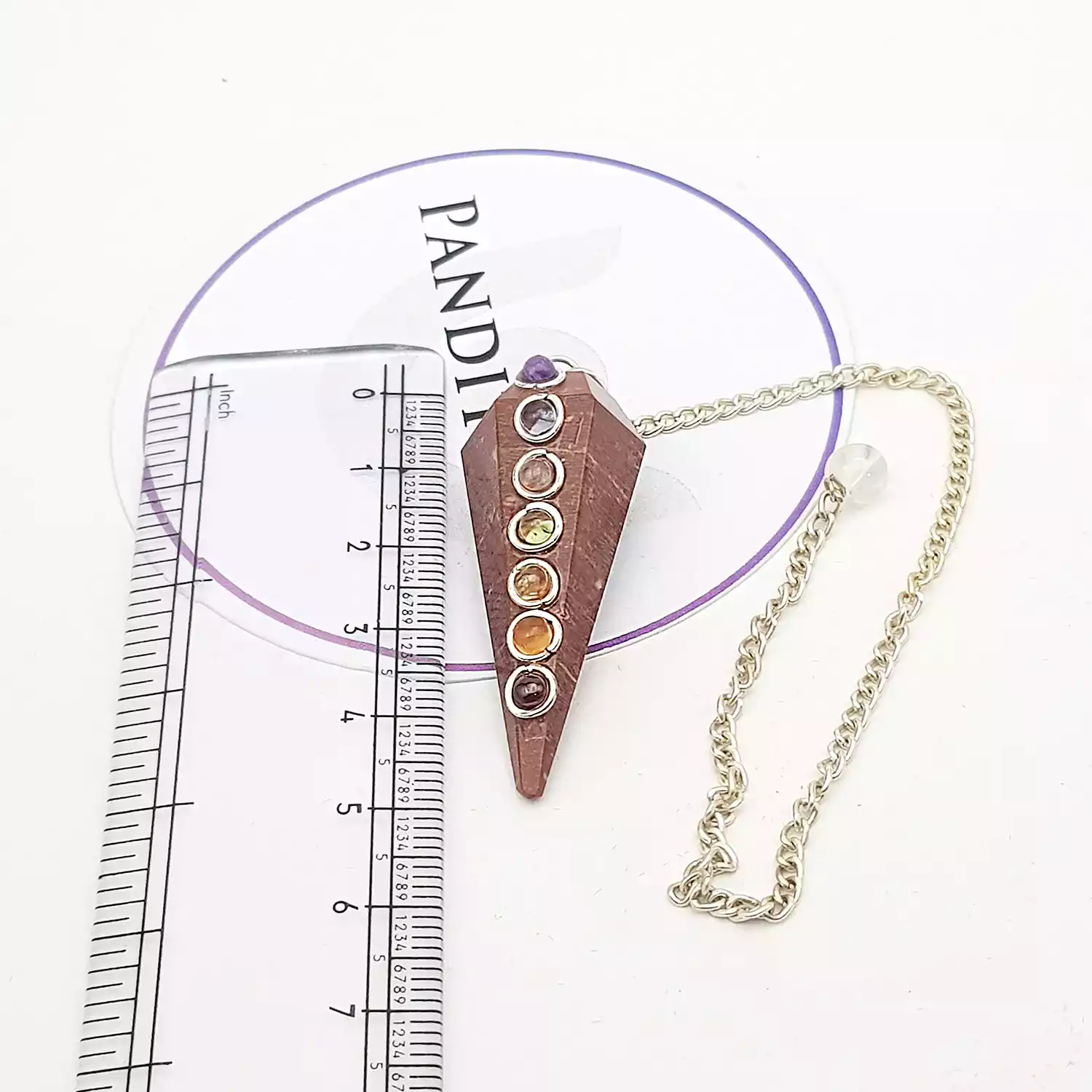 Red Jasper 7 Chakra Dowsing Pendulum - For Feng Shui & Vastu - Image 5