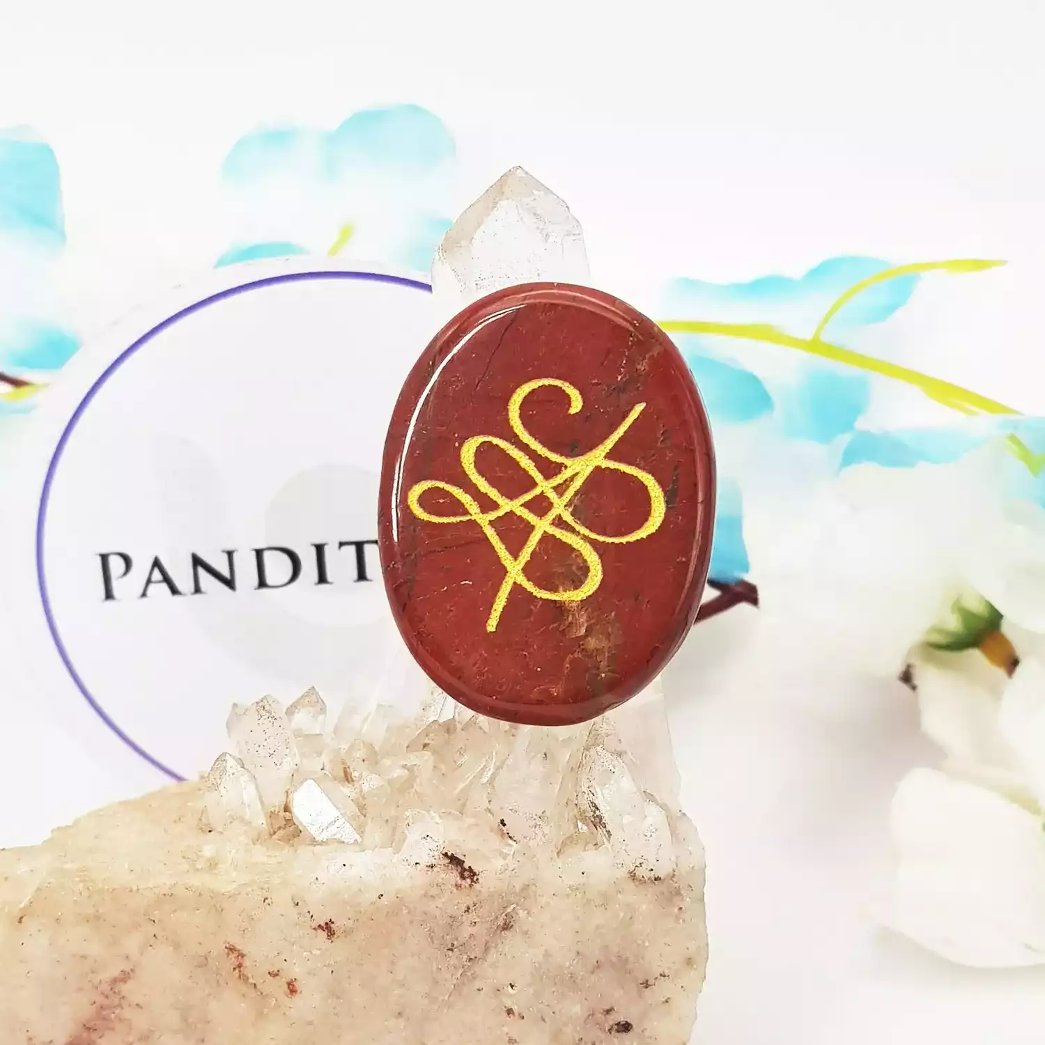 Red Jasper Zibu Symbol Coin - Image 3