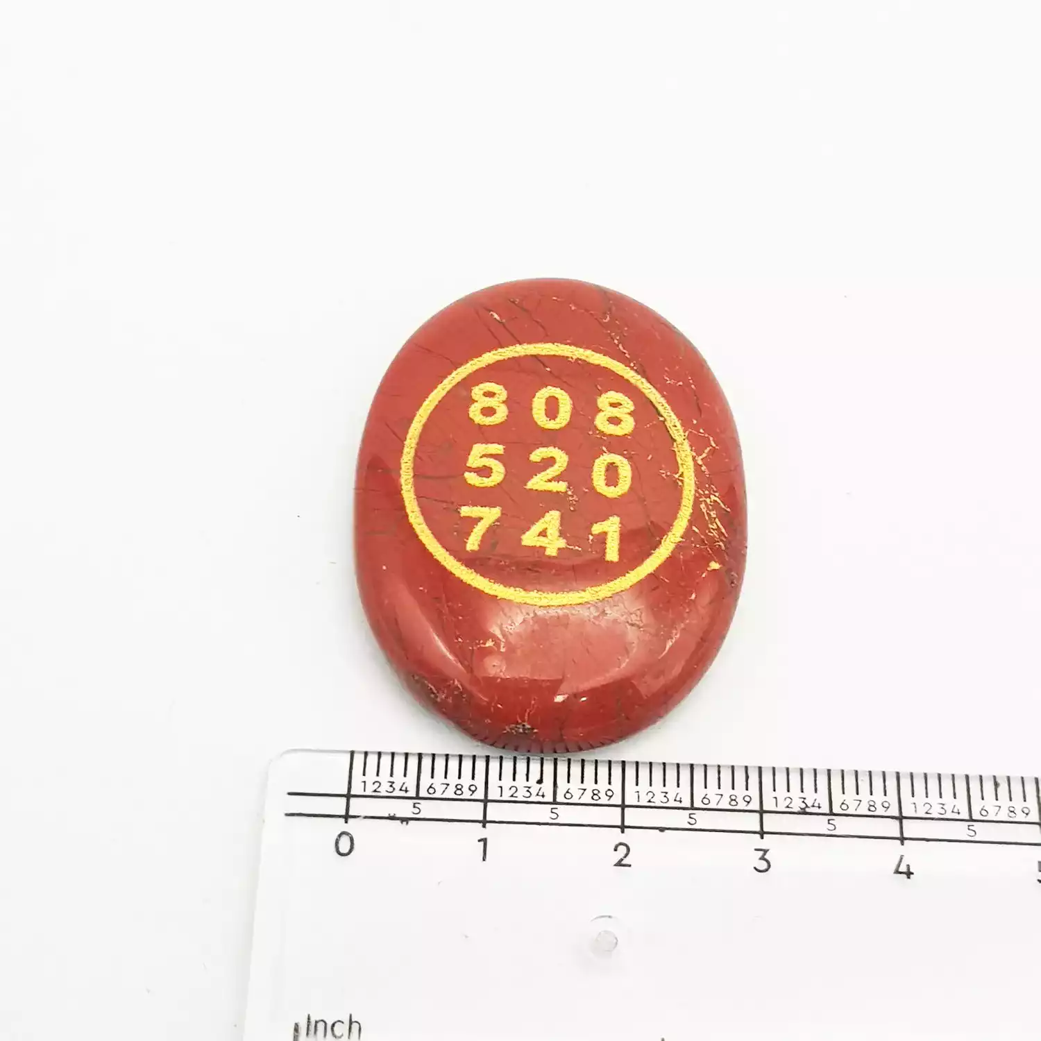 Red Jasper Zibu Symbol Coin - Image 6