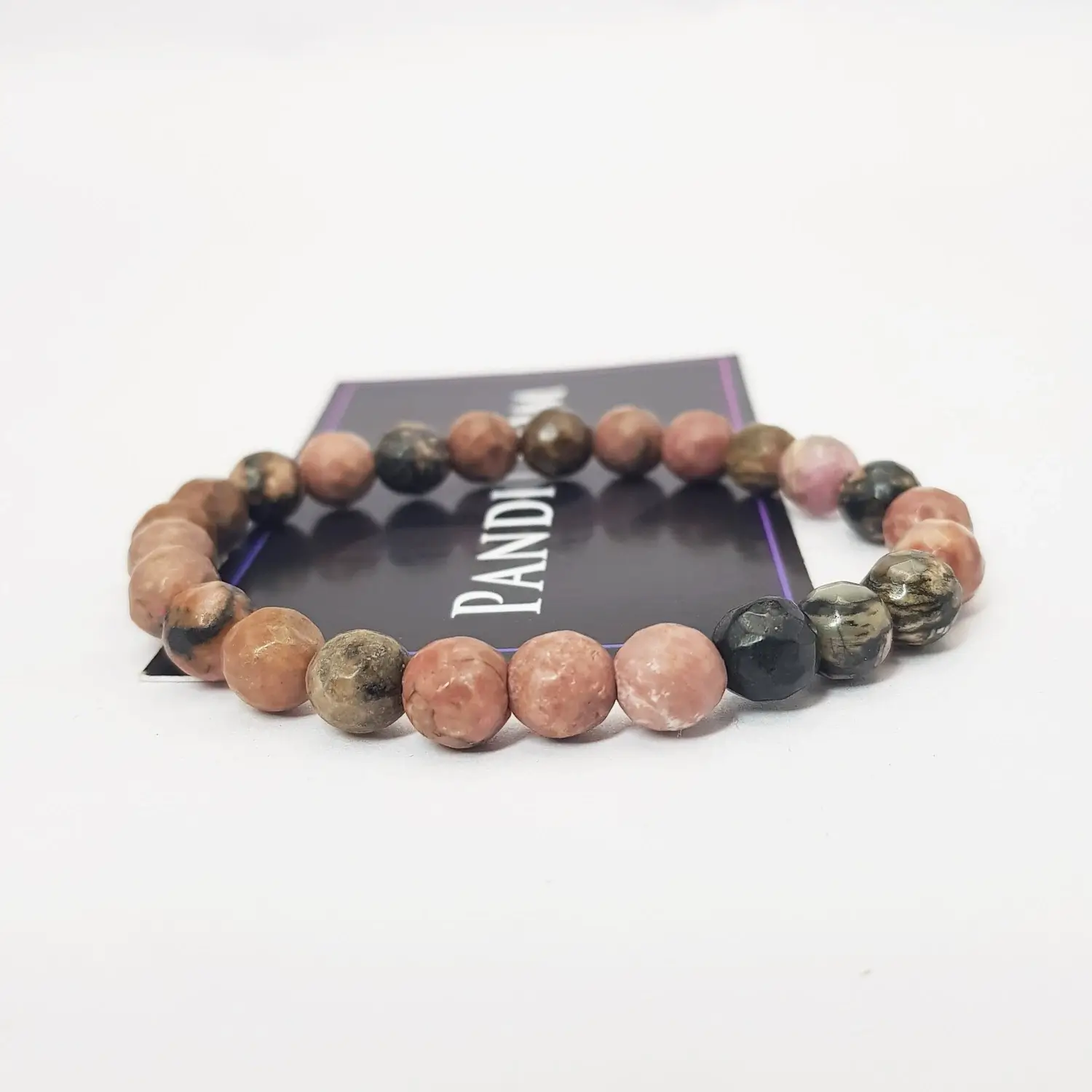 Rhodonite Crystal Diamond Cut Bracelet - To Kill Social Anxiety - Image 3
