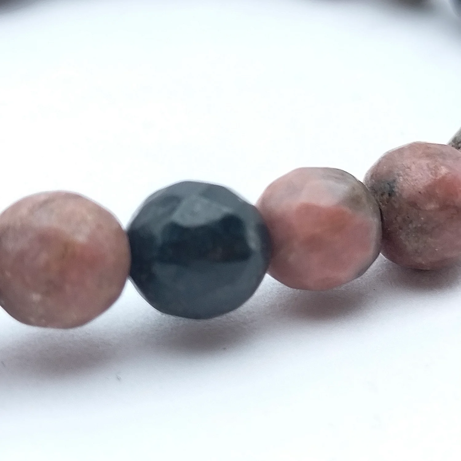 Rhodonite Crystal Diamond Cut Bracelet - To Kill Social Anxiety - Image 5