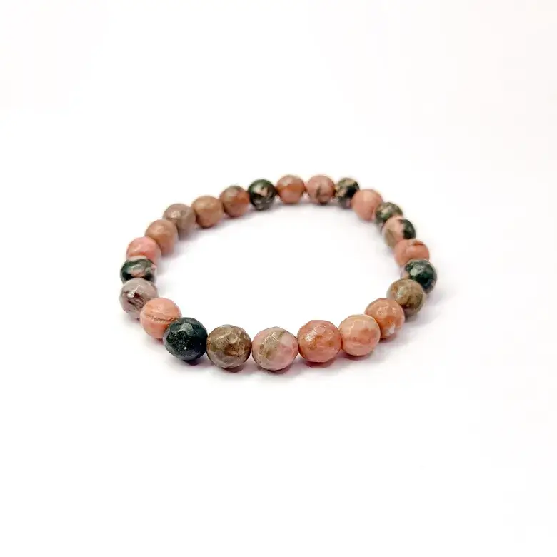 Rhodonite Crystal Diamond Cut Bracelet - To Kill Social Anxiety - Image 6