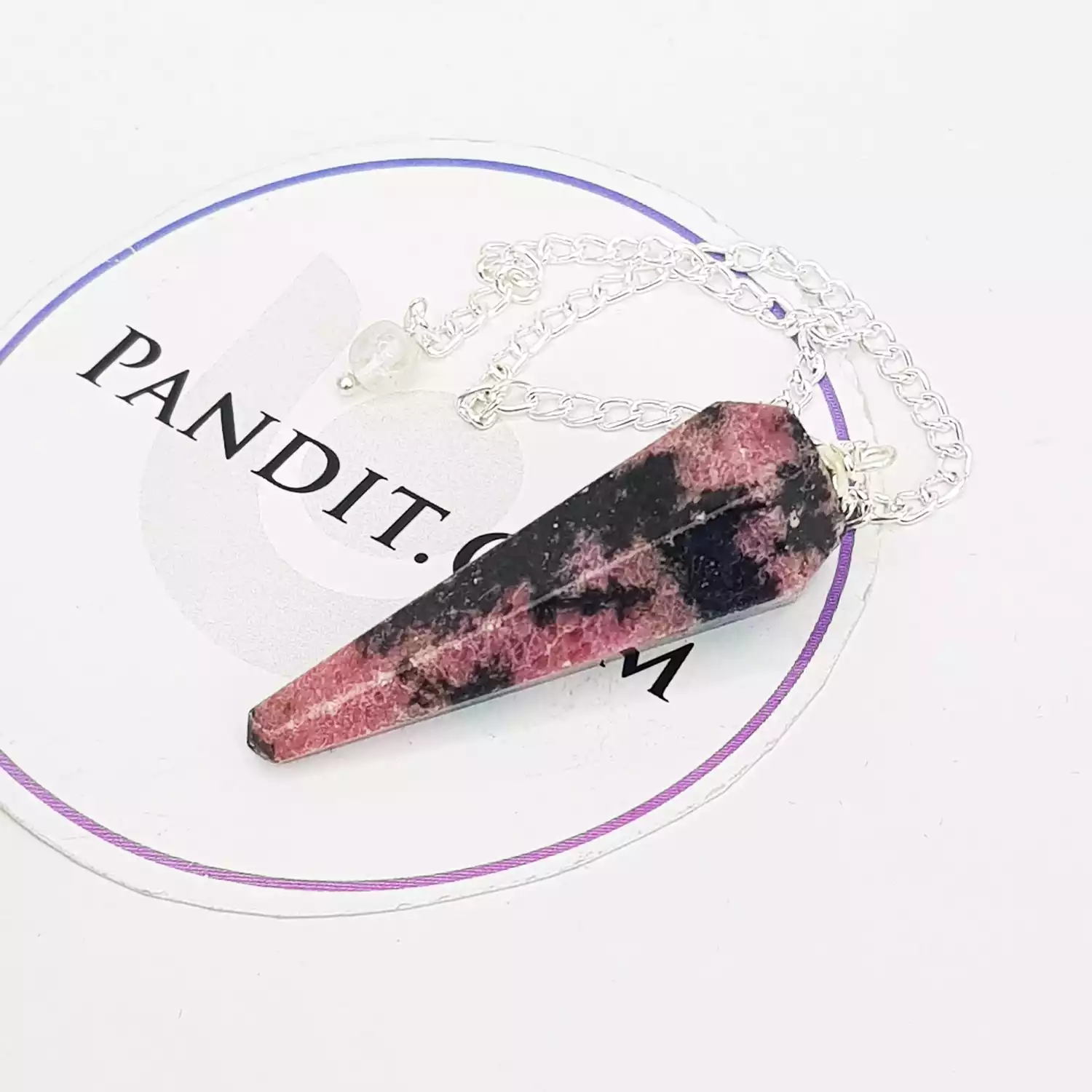 Rhodonite Crystal Dowsing Pendulum - Image 3