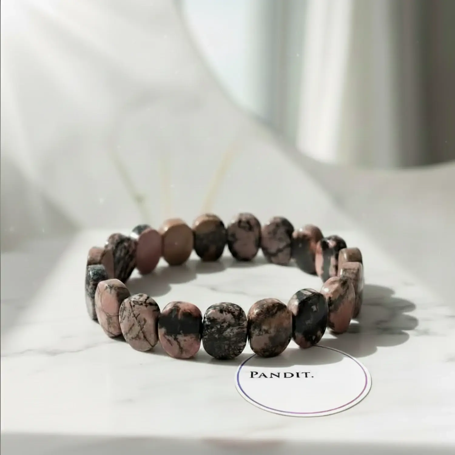 Rhodonite Crystal Oval Faceted Bracelet - Image 4
