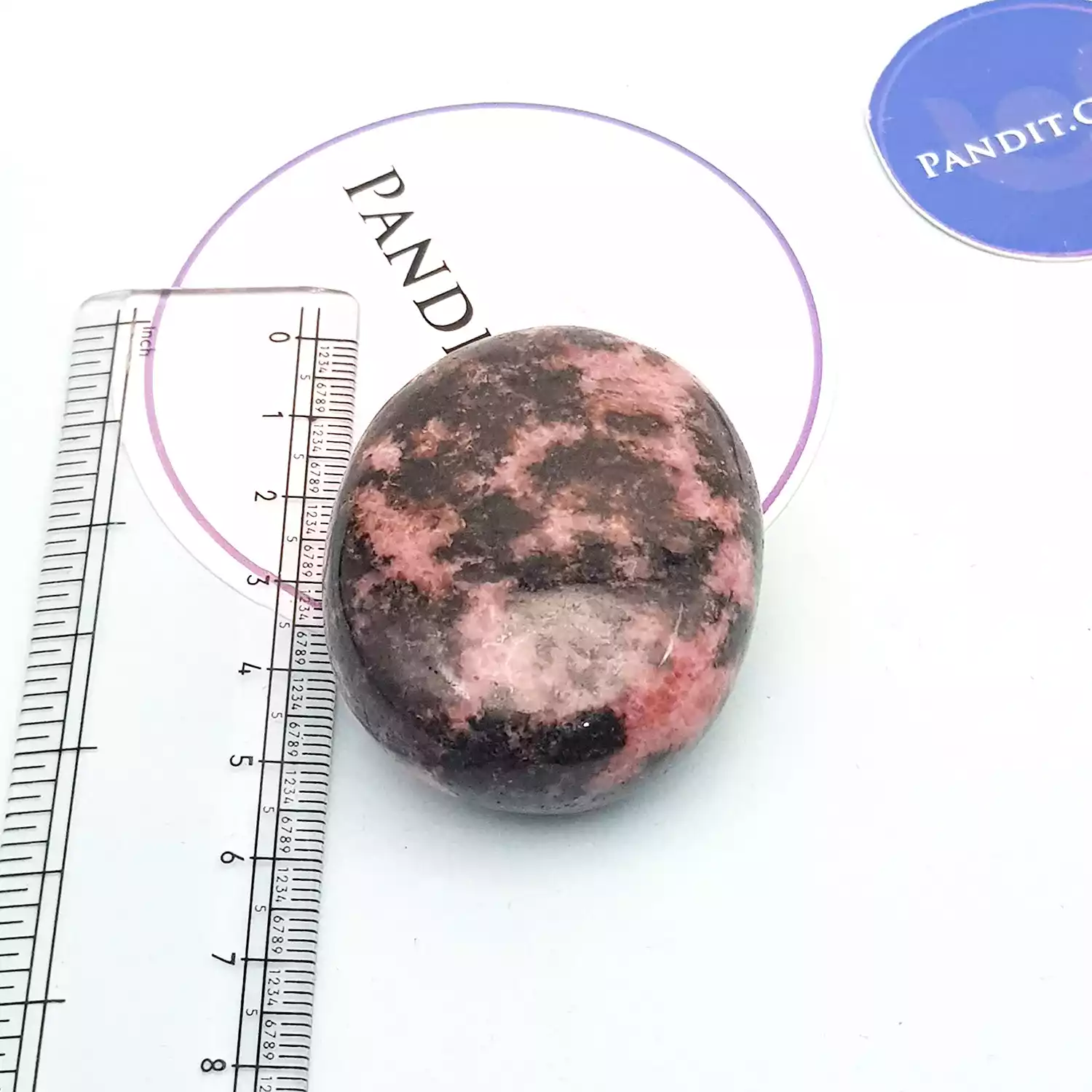 Rhodonite Healing Crystal Palm Stone - Image 5