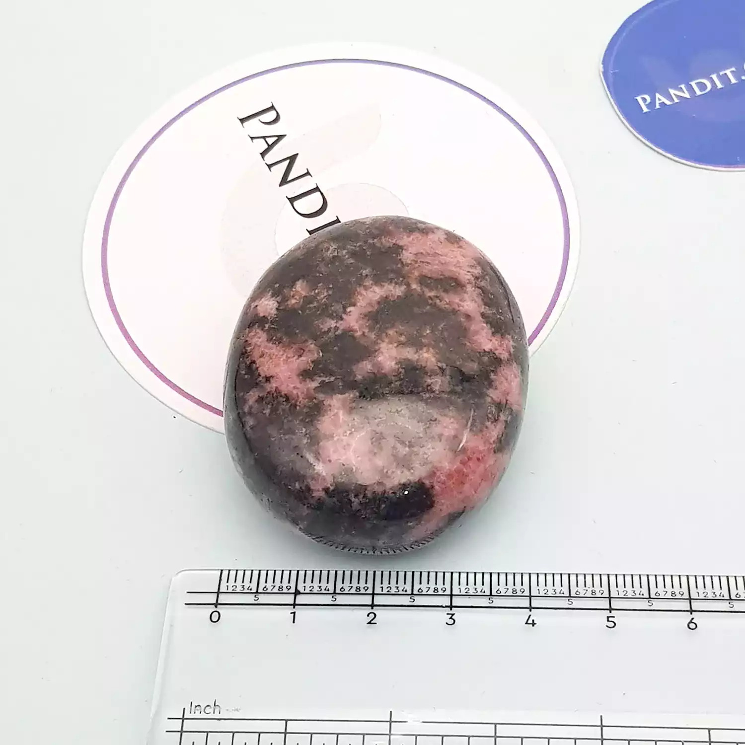 Rhodonite Healing Crystal Palm Stone - Image 6