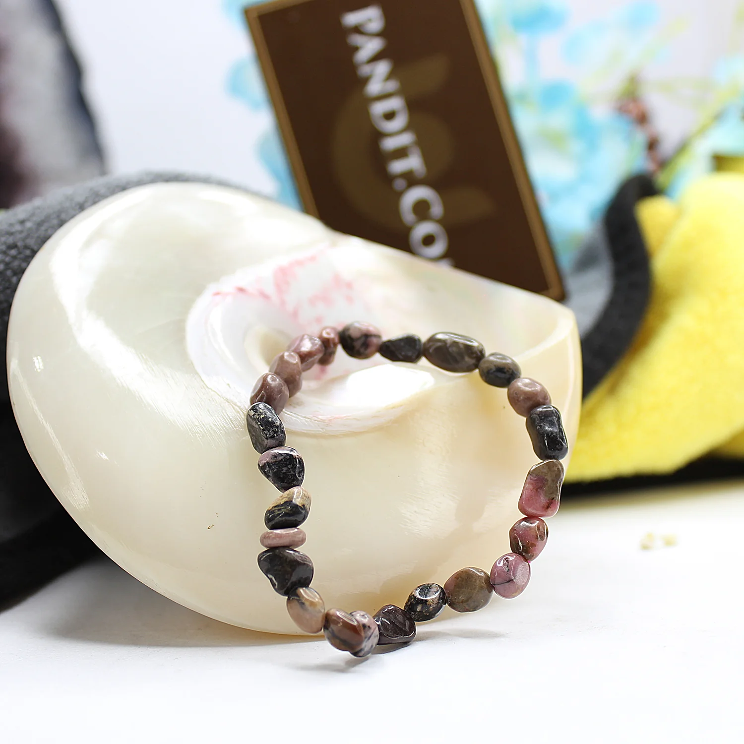 Rhodonite Tumble Bracelet - To Solve Love Problems & Breakups - Image 2