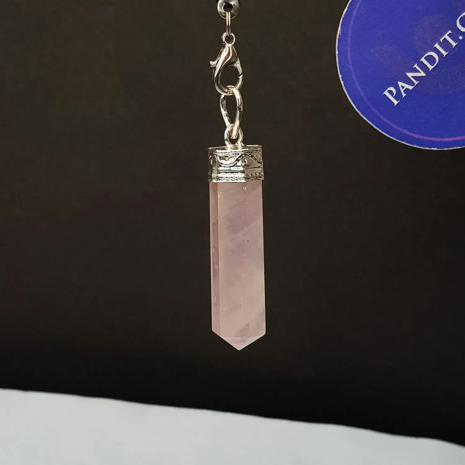 Rose Quartz Cap Pencil Pendant - Image 3