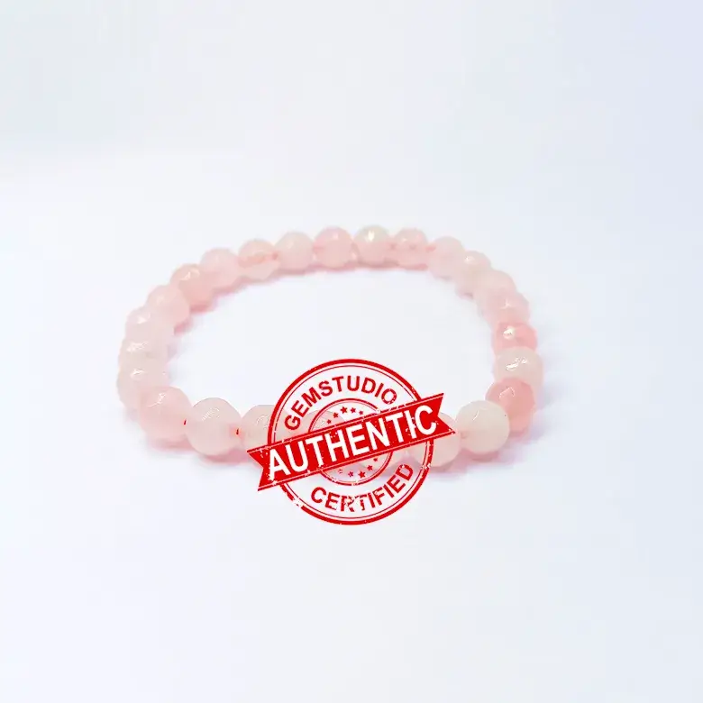 Rose Quartz Diamond Cut Bracelet - To Bring Love to Life - Image 8