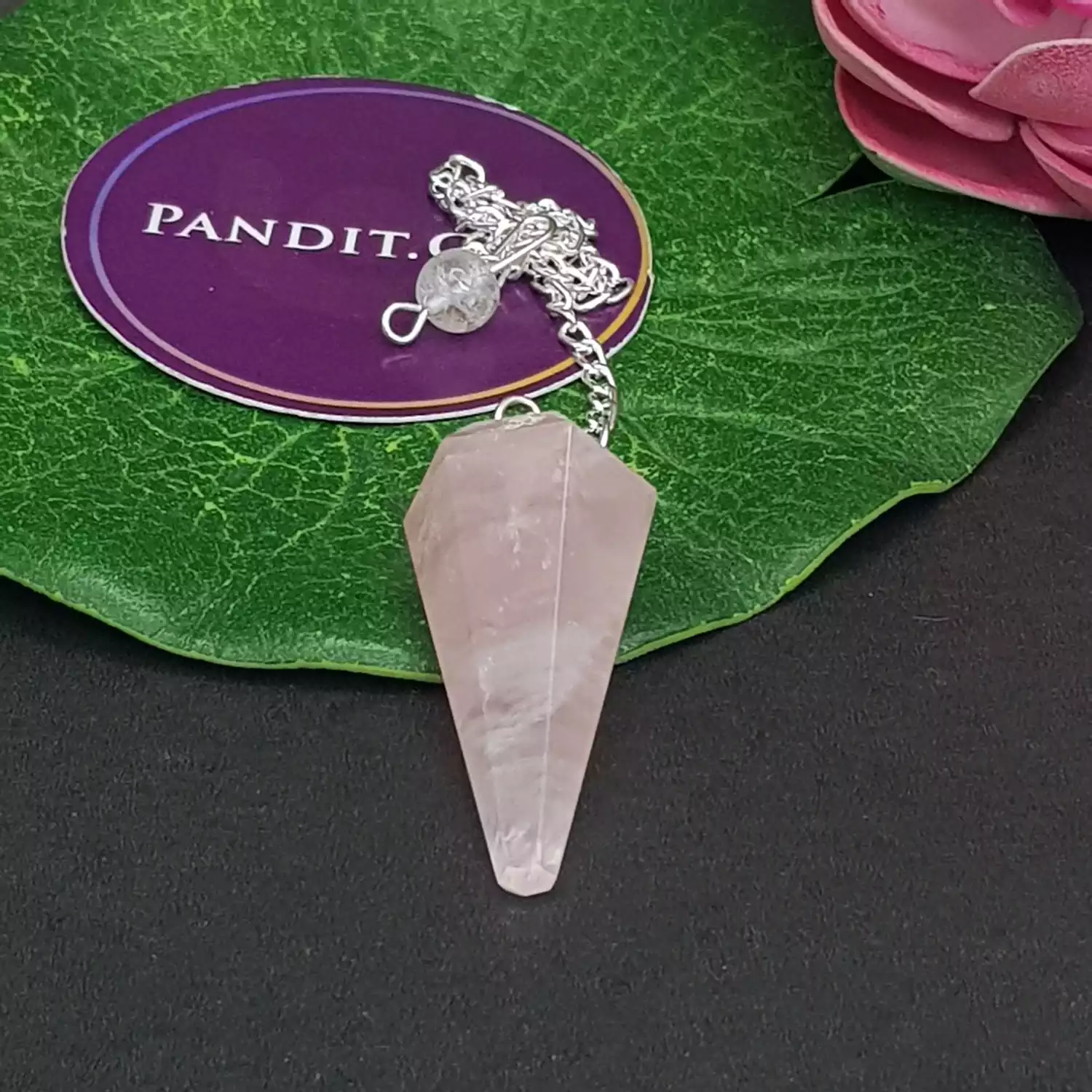 Rose Quartz Dowsing Pendulum - Image 2