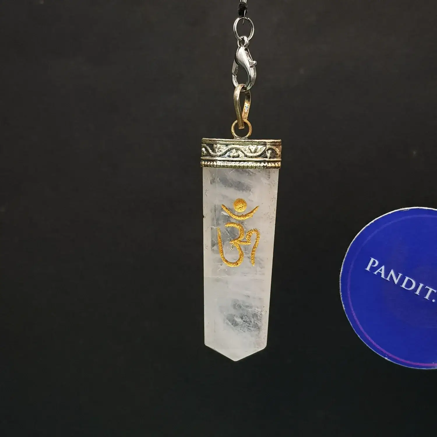 Rose Quartz Om Pencil Pendant - Image 3