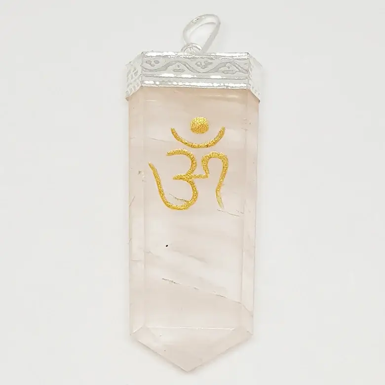 Rose Quartz Om Pencil Pendant - Image 4