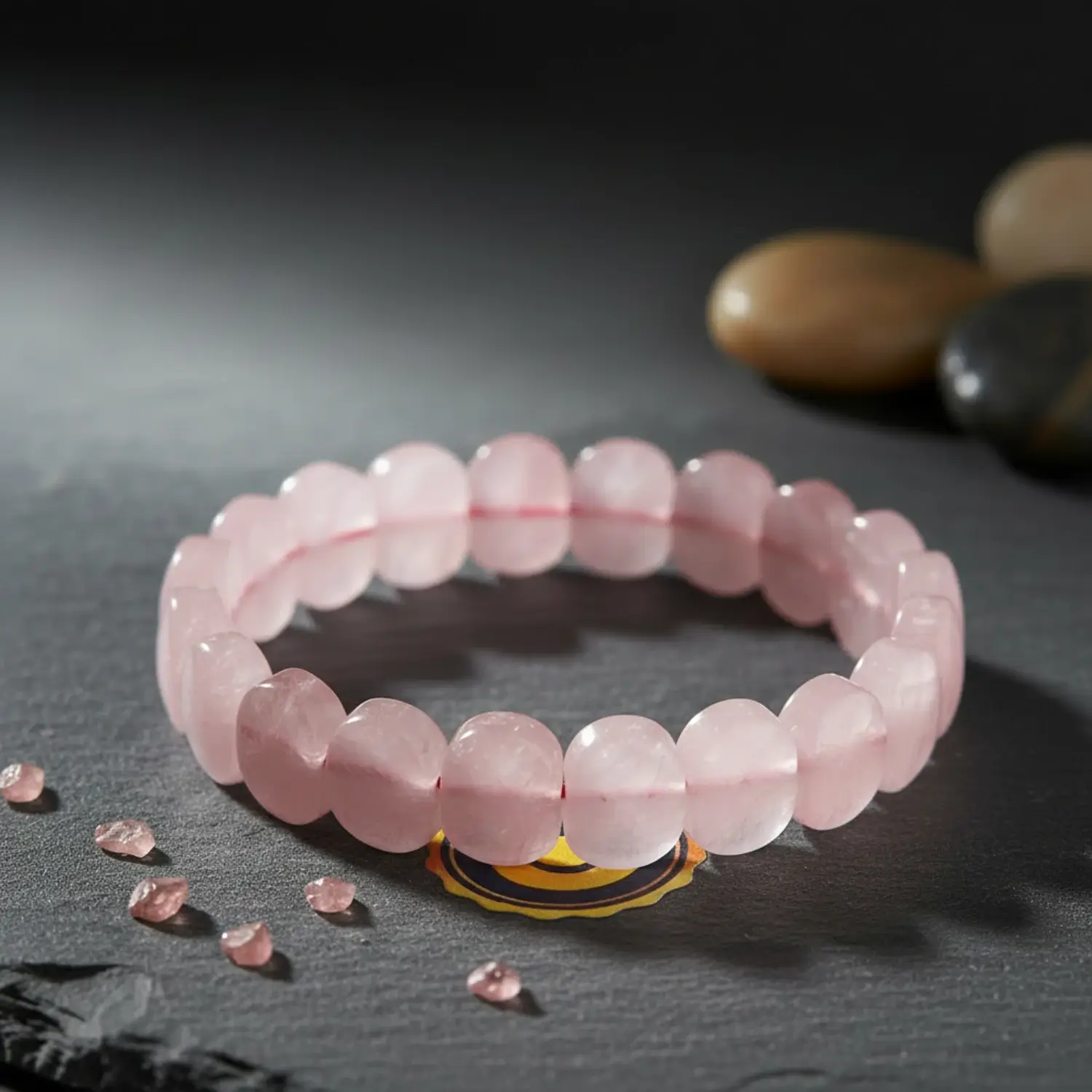 Rose Quartz Oval Faceted Bracelet - To be Creative & Wealthy - Image 3