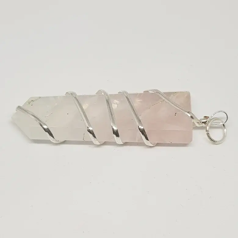Rose Quartz Spiral Pencil Pendant - Image 6
