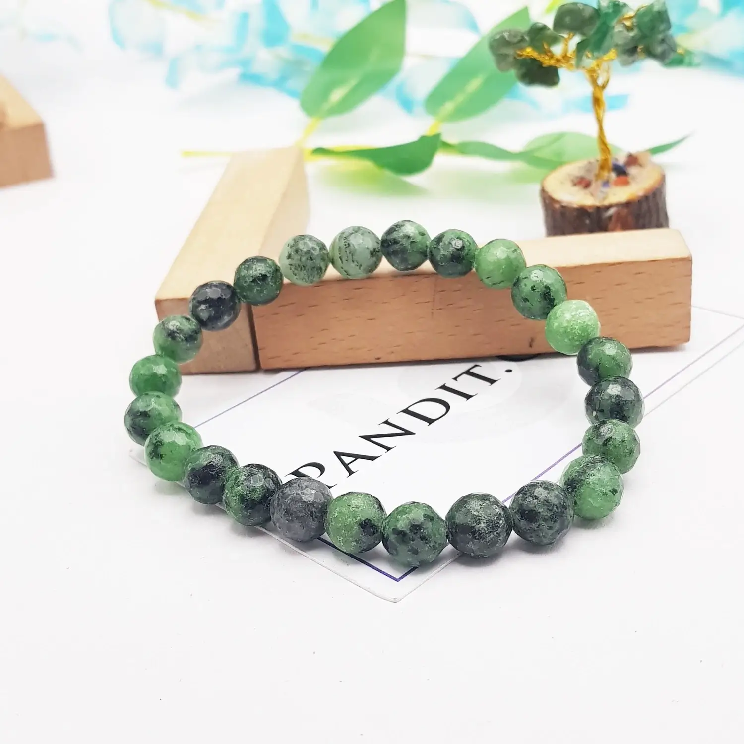 Ruby Zoisite Diamond Cut Bracelet - To Increases Fertility - Image 2