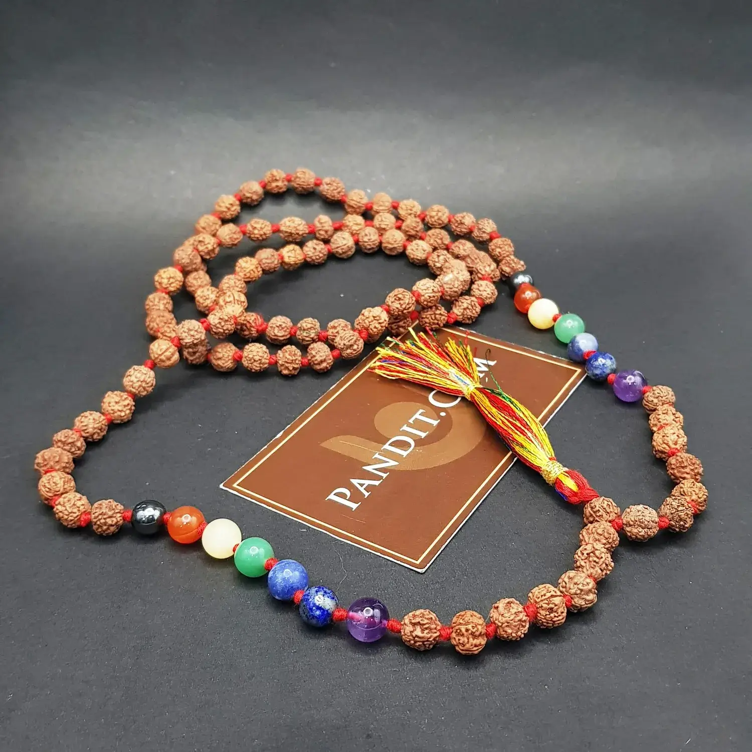 Rudraksha 7 Chakra Mala - For Spiritual Awakening & Good Luck - Image 3