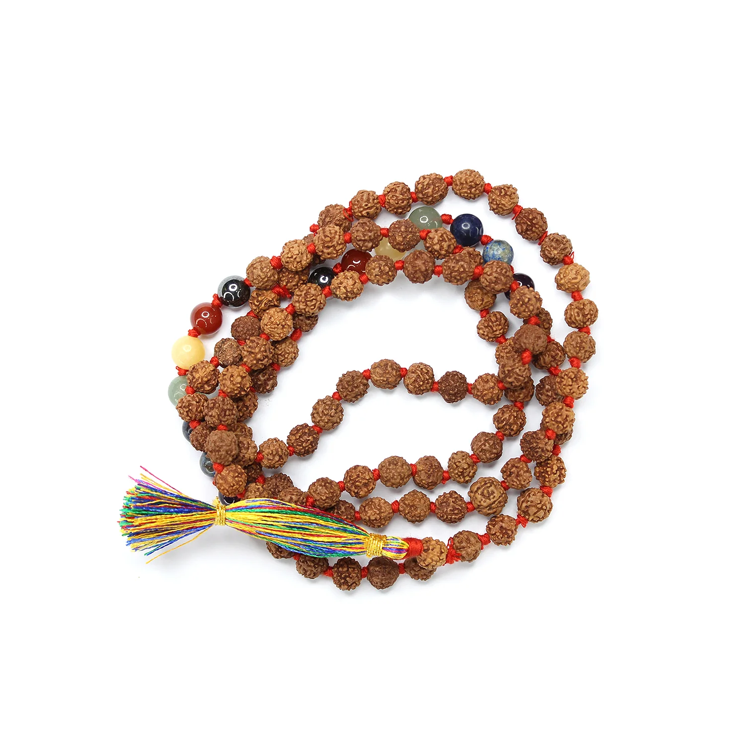 Rudraksha 7 Chakra Mala - For Spiritual Awakening & Good Luck - Image 4