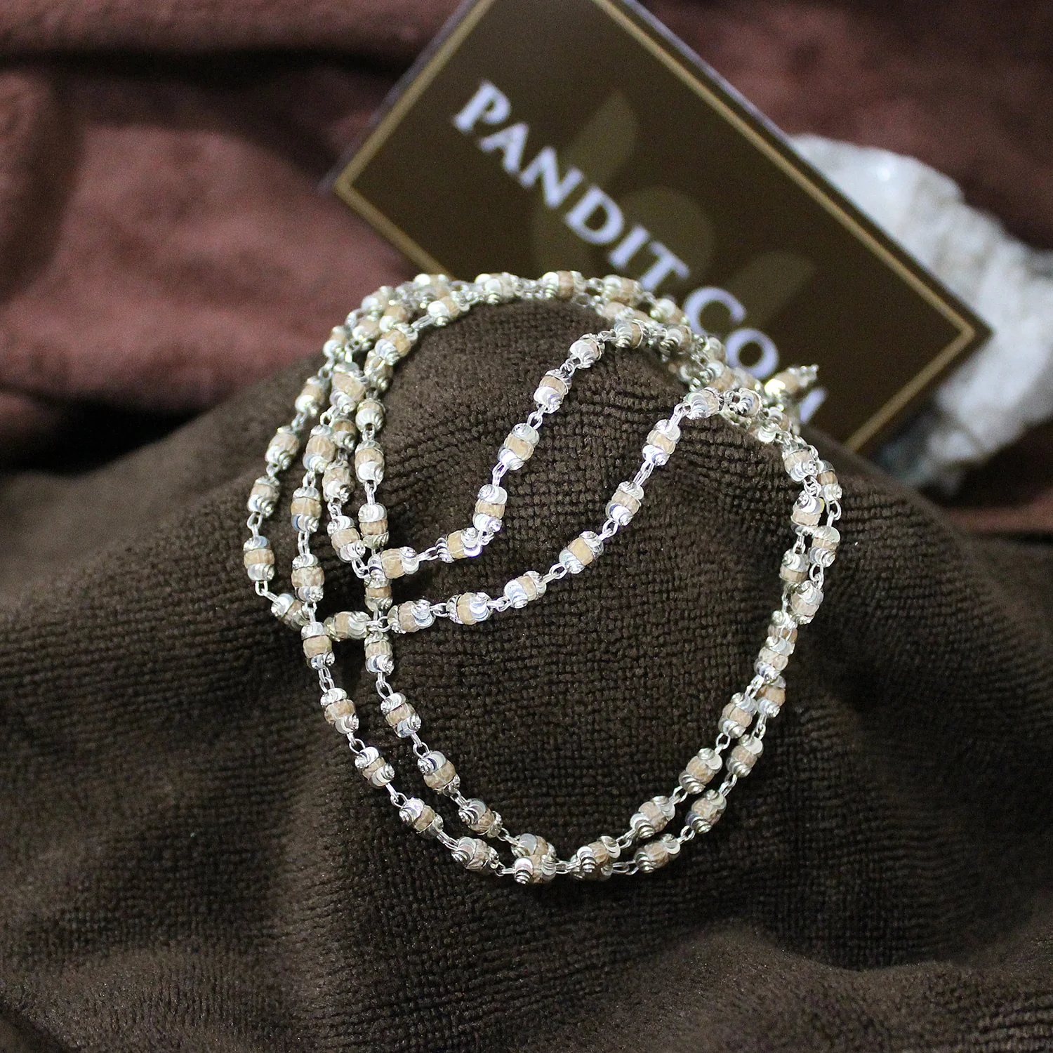 Rudraksha Rudrani Mala with Silver Capping - For Spirituality