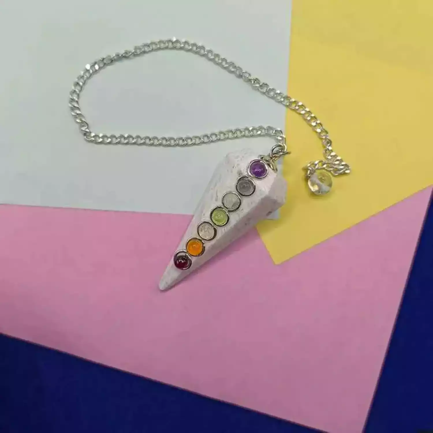 Scolecite 7 Chakra Dowsing Pendulum - For Deep Inner Peace - Image 4