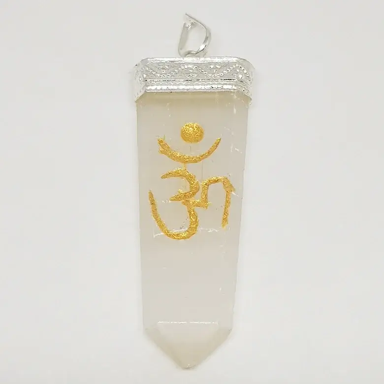 Selenite Om Pencil Pendant - Image 4