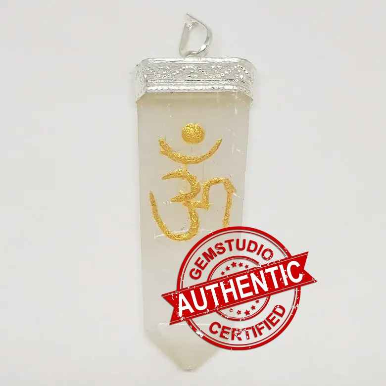 Selenite Om Pencil Pendant - Image 5