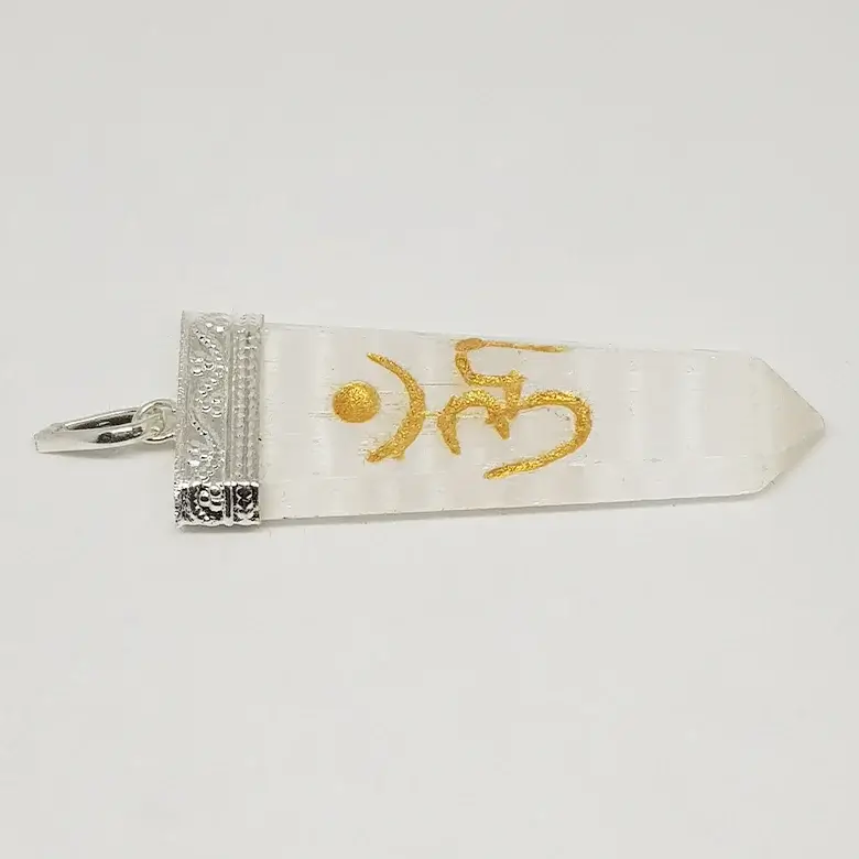 Selenite Om Pencil Pendant - Image 6