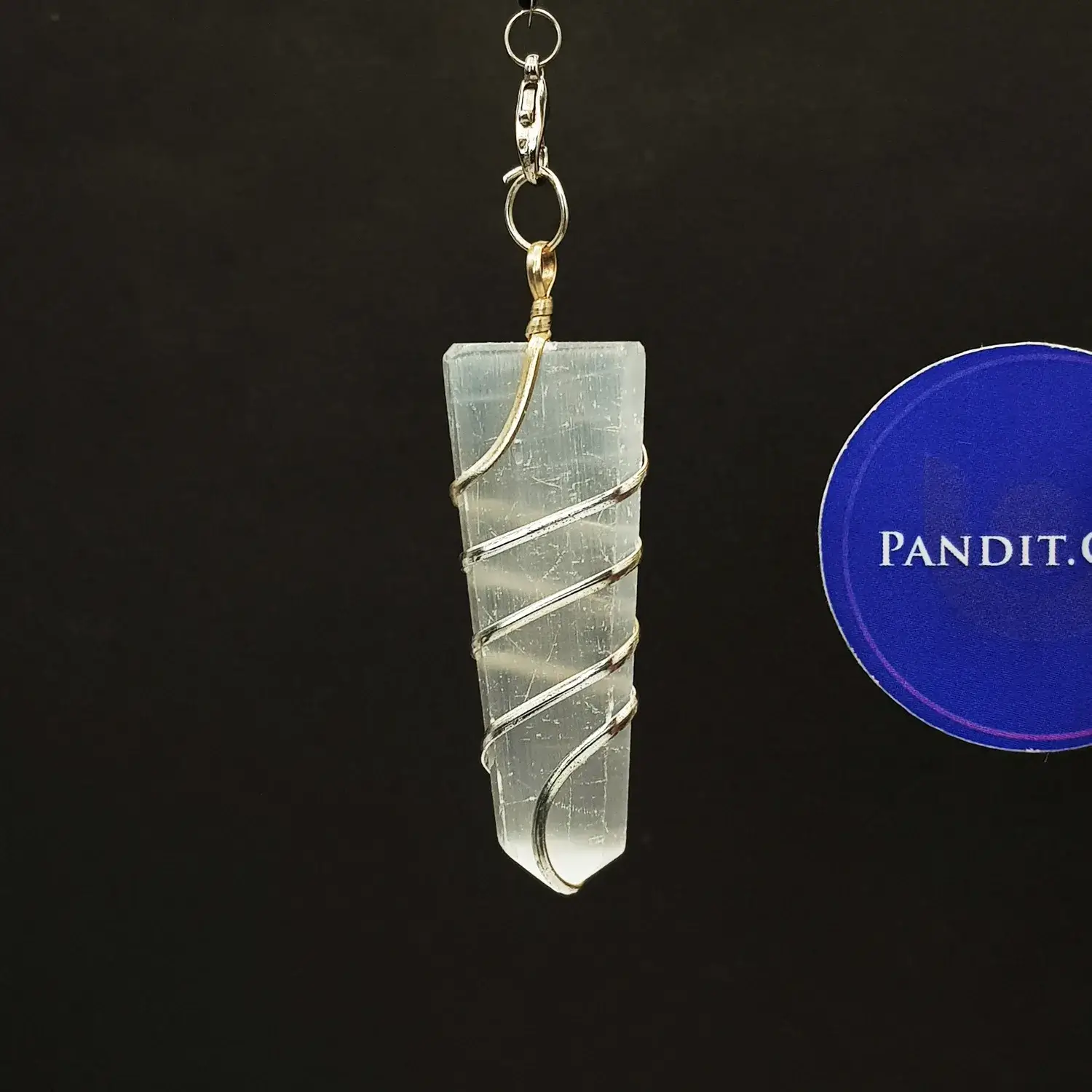 Selenite Spiral Pencil Pendant - Image 2