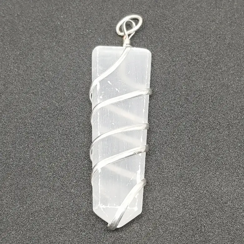 Selenite Spiral Pencil Pendant - Image 3