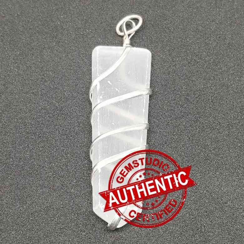 Selenite Spiral Pencil Pendant - Image 4