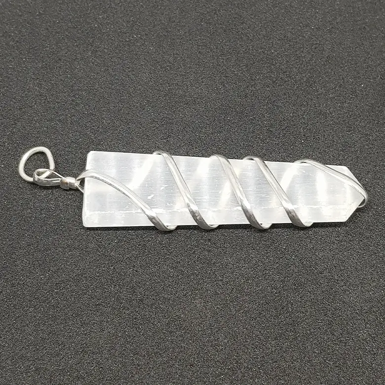 Selenite Spiral Pencil Pendant - Image 5