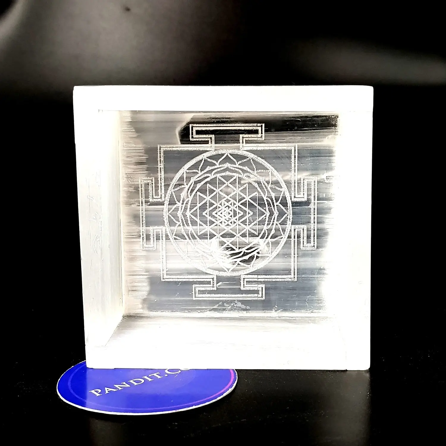 Selenite Shree Yantra Square Charging Bowl - Image 10