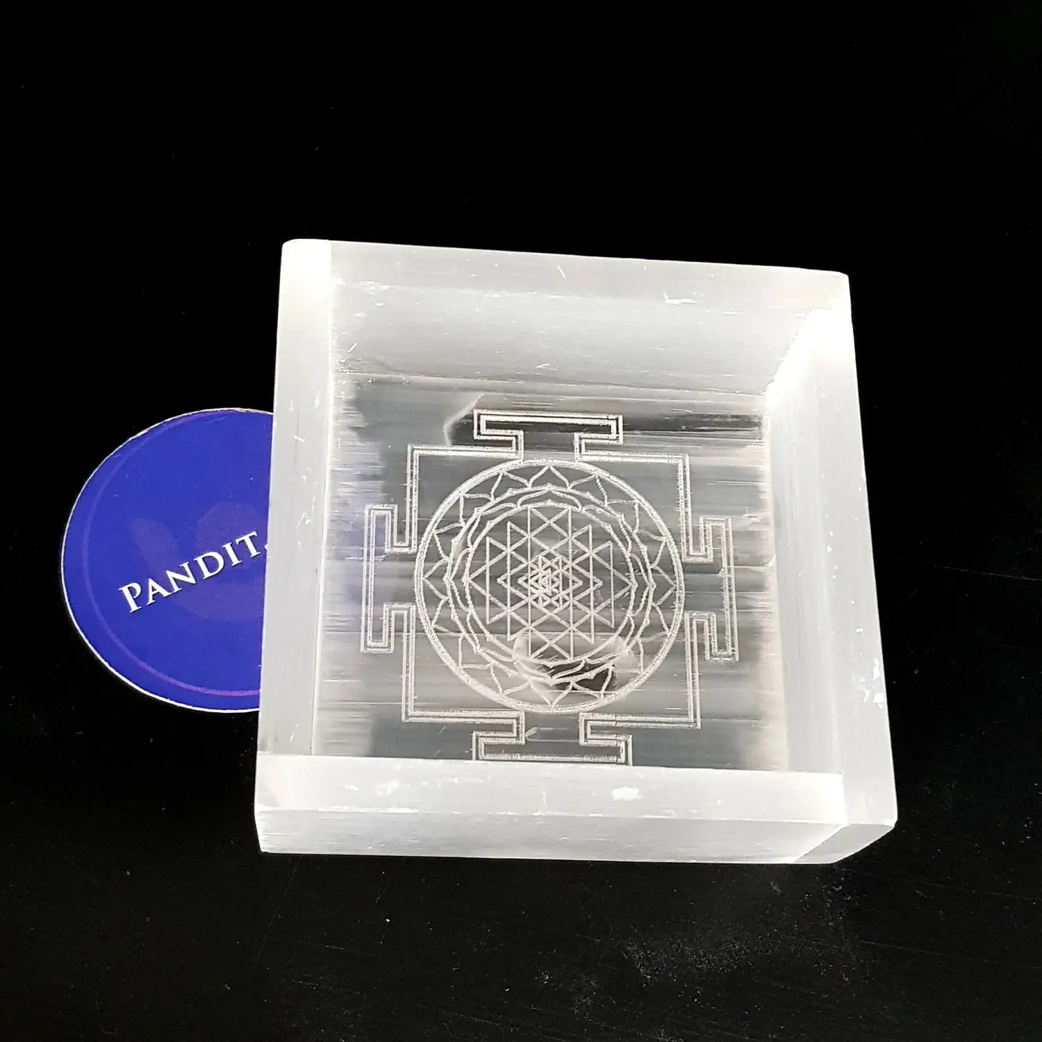 Selenite Shree Yantra Square Charging Bowl - Image 8