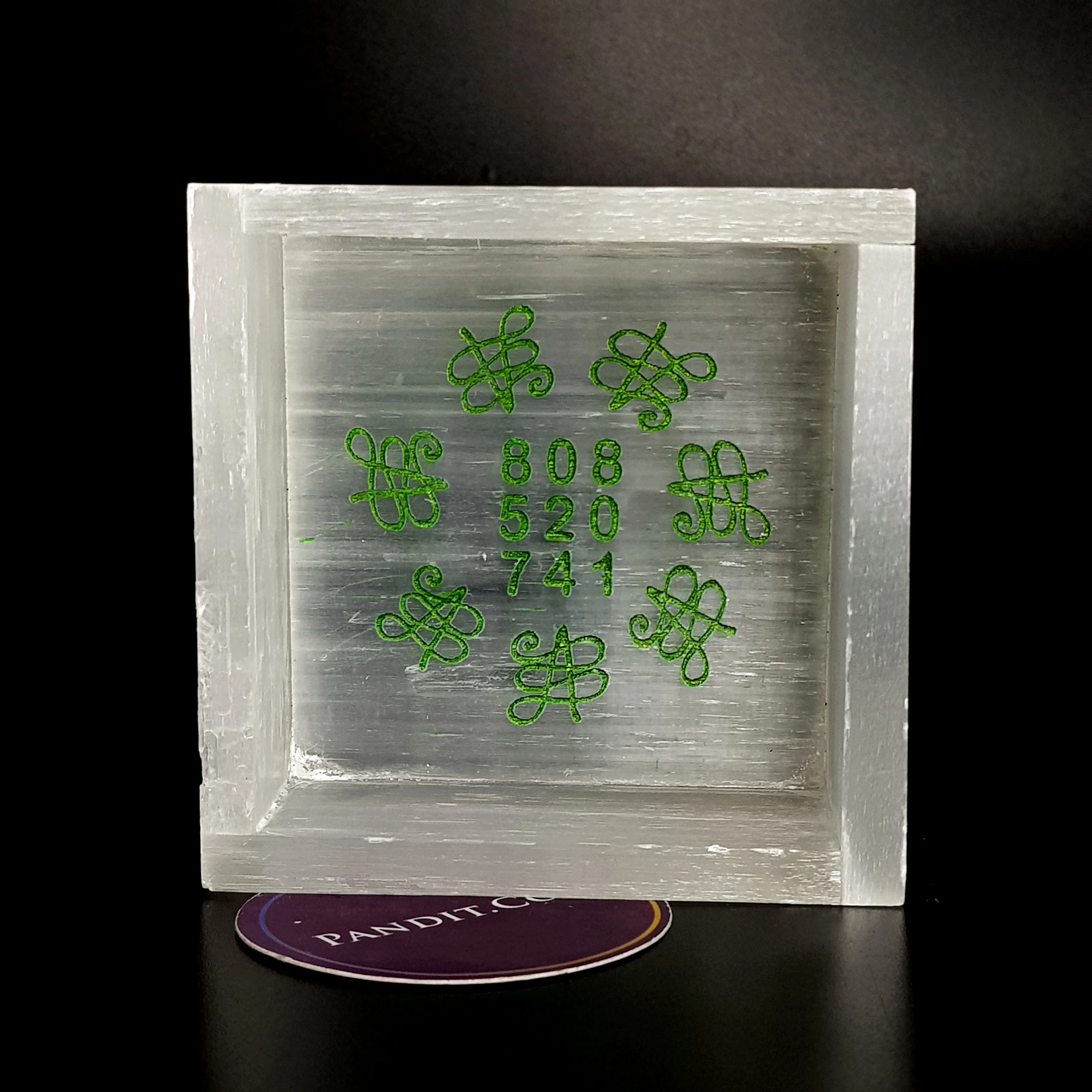 Selenite Zibu Symbol Square Charging Bowl - Image 4
