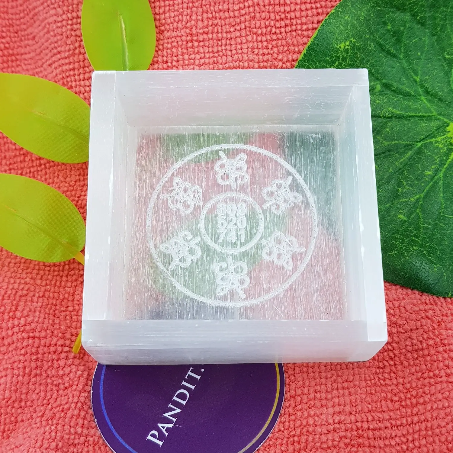Selenite Zibu Symbol Square Charging Bowl - Image 5